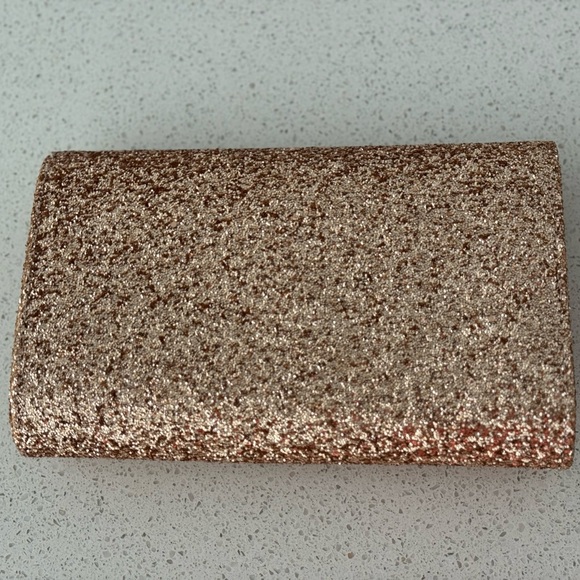Sparkling Rose Gold Clutch with Chain Strap - Picture 5 of 5